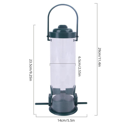Hanging Bird Feeder Outdoor Wild Bird Seed Dispenser Clear Cup for Garden Yard