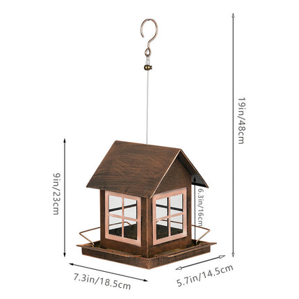 Outdoor Hanging Metal Bird Feeder Rain-Proof for Garden Yard Patio Balcony Use