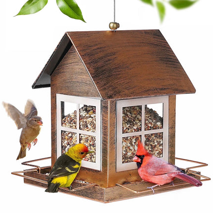 Outdoor Hanging Metal Bird Feeder Rain-Proof for Garden Yard Patio Balcony Use