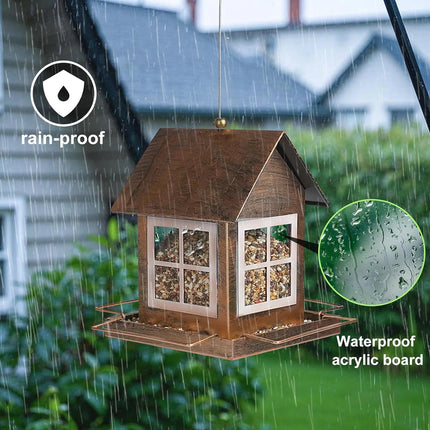 Outdoor Hanging Metal Bird Feeder Rain-Proof for Garden Yard Patio Balcony Use