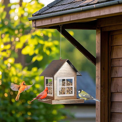 Outdoor Hanging Metal Bird Feeder Rain-Proof for Garden Yard Patio Balcony Use