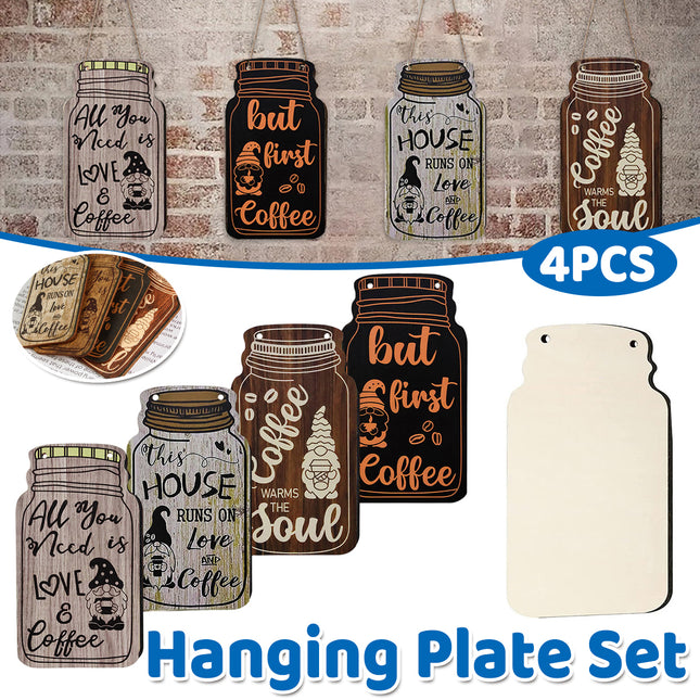 American Country Vintage Coffee Letter Logo Bar Decorative Wooden Signs for Home