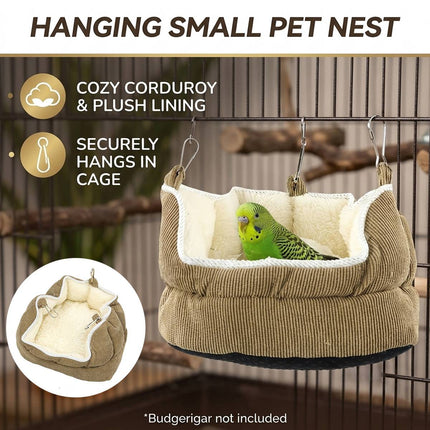 Hanging Corduroy Small Pet Nest with Plush Lining