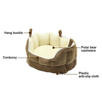 Hanging Corduroy Small Pet Nest with Plush Lining