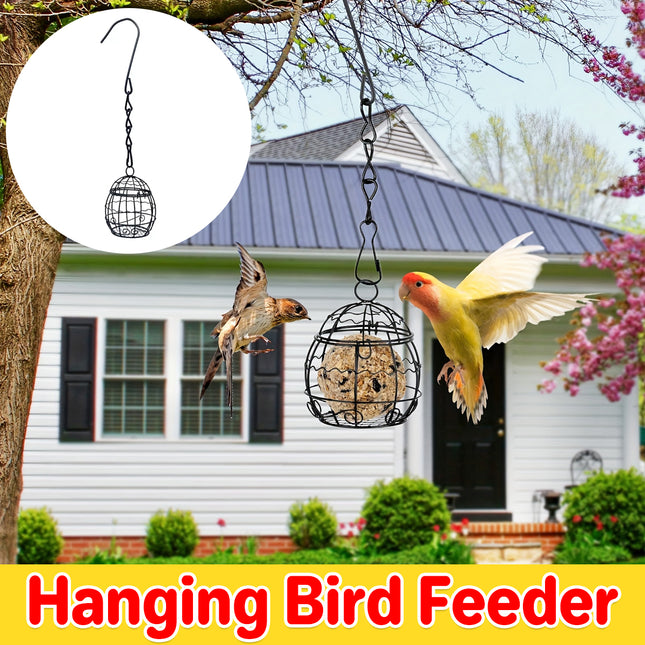 Outdoor Hanging Bird Feeder Cage Suspended Bird Feeding Device Garden Yard Decor