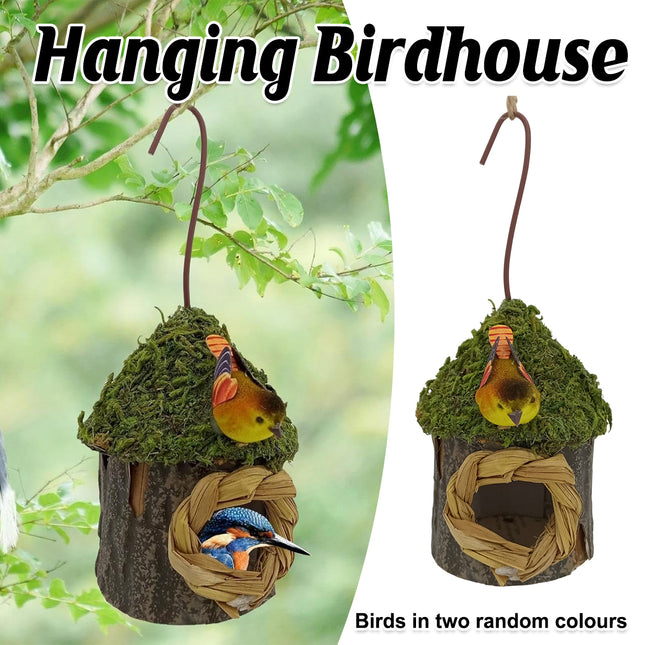 Outdoor Birdhouse Hanging Nest Small Birds Wooden Nesting Box For Courtyard