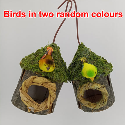 Outdoor Birdhouse Hanging Nest Small Birds Wooden Nesting Box For Courtyard
