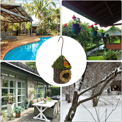 Outdoor Birdhouse Hanging Nest Small Birds Wooden Nesting Box For Courtyard