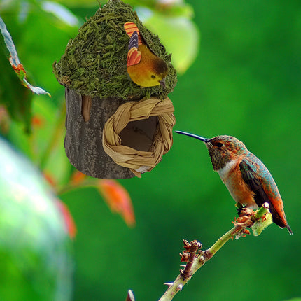 Outdoor Birdhouse Hanging Nest Small Birds Wooden Nesting Box For Courtyard