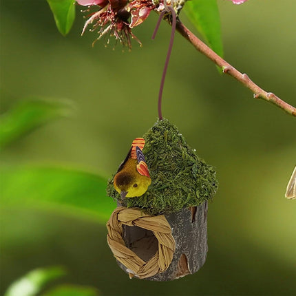 Outdoor Birdhouse Hanging Nest Small Birds Wooden Nesting Box For Courtyard
