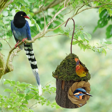 Outdoor Birdhouse Hanging Nest Small Birds Wooden Nesting Box For Courtyard