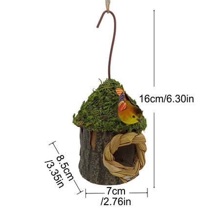 Outdoor Birdhouse Hanging Nest Small Birds Wooden Nesting Box For Courtyard