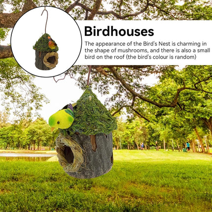 Outdoor Birdhouse Hanging Nest Small Birds Wooden Nesting Box For Courtyard