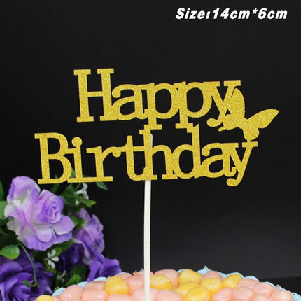Happy Birthday Cake Topper Colour Printed Acrylic Party Decorations