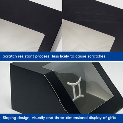 Slant Window Gift Boxes 10 Pack 19.5x22x12cm Black White