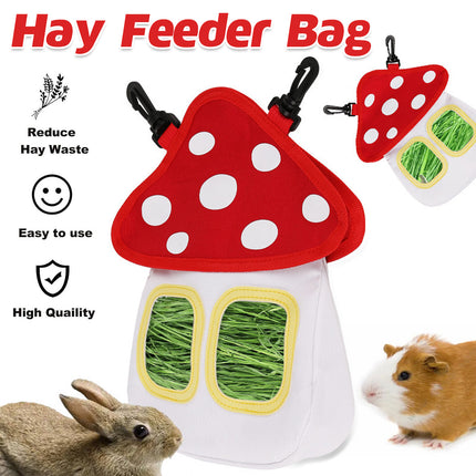 Small Animal Hay Feeder Bag for Rabbit Hamster Bite Resistant Easy to Clean