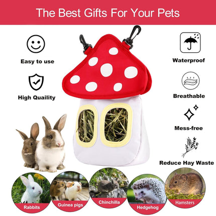 Small Animal Hay Feeder Bag for Rabbit Hamster Bite Resistant Easy to Clean