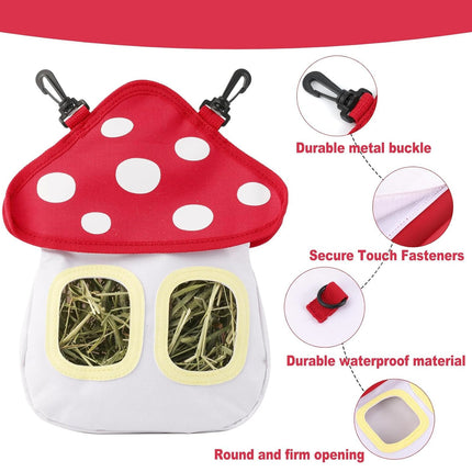 Small Animal Hay Feeder Bag for Rabbit Hamster Bite Resistant Easy to Clean