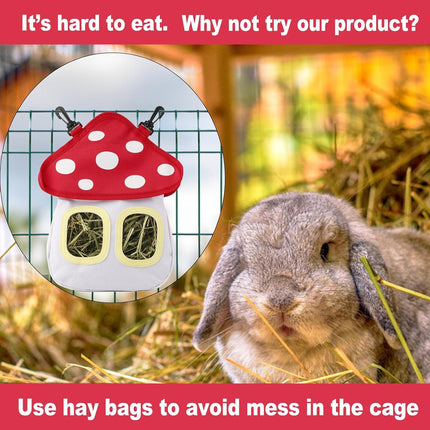 Small Animal Hay Feeder Bag for Rabbit Hamster Bite Resistant Easy to Clean
