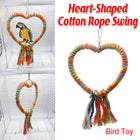 Bird Rope Swing Toy Heart Shape Cotton Perch Colourful Stand Parrot Accessory