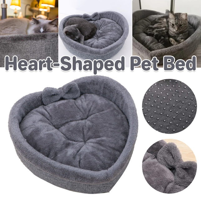 Soft Pet Bed Kennel For Small Medium Dogs Cats All Season Cushion Heart Shape