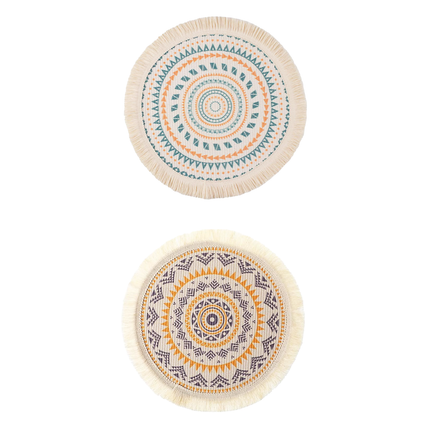 Round Placemats Fabric Heat Insulation Pads Coasters Home Decor Dining Table Mat