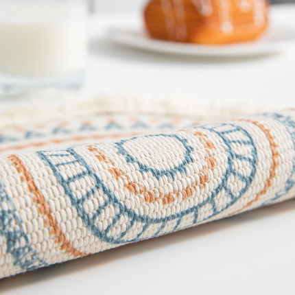 Round Placemats Fabric Heat Insulation Pads Coasters Home Decor Dining Table Mat