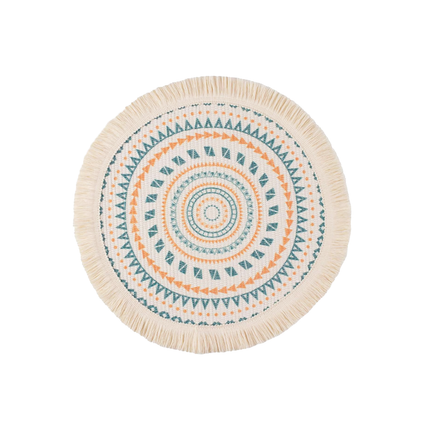 Round Placemats Fabric Heat Insulation Pads Coasters Home Decor Dining Table Mat