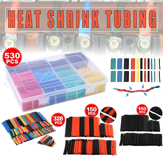 530Pcs Heat Shrink Tubing Tube Assortment Wire Cable Insulation Sleeving Kit