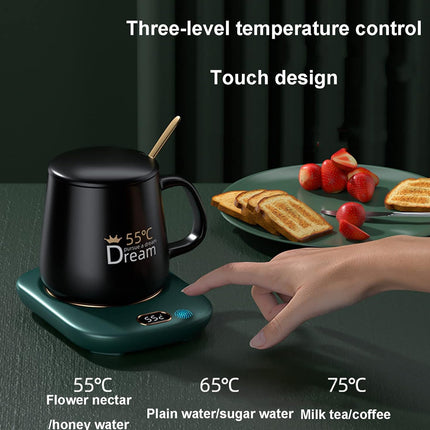 USB Heated Cup Warmer 3-Speed Adjustable Cup Pad for Coffee Tea Milk Office Use