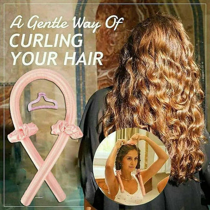 Heatless Curling Rod Headband Silk Curling Ribbon Hair Roller Lazy Curler Sets~ - Aimall