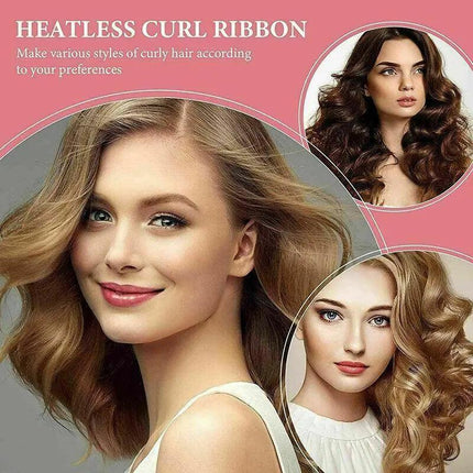Heatless Curling Rod Headband Silk Curling Ribbon Hair Roller Lazy Curler Sets~ - Aimall