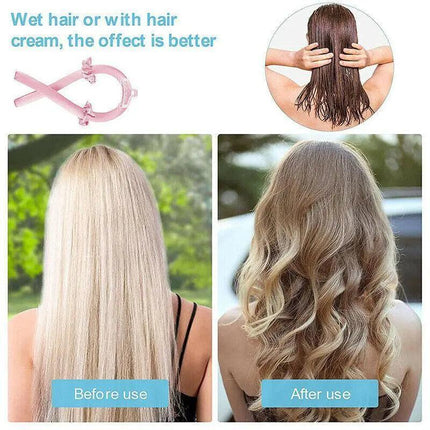 Heatless Curling Rod Headband Silk Curling Ribbon Hair Roller Lazy Curler Sets~ - Aimall
