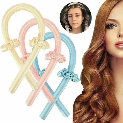 Heatless Curling Rod Headband Silk Curling Ribbon Hair Roller Lazy Curler Sets~ - Aimall