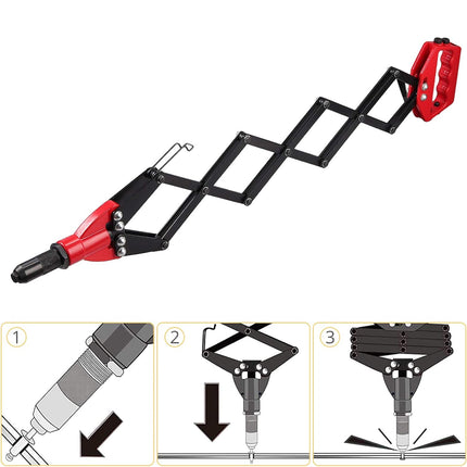 Folding Rivet Gun Tool Kit Sturdy Alloy Steel for Metal Wood Plastic Repair Use