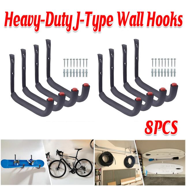 8PCS Heavy Duty Garage Multi Purpose Storage Hooks Utility Organizer Hooks