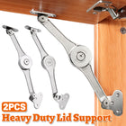 2 PCS Folding Lid Lift Up Stay Support Buffer Stop Hinge Silver With Soft-Close