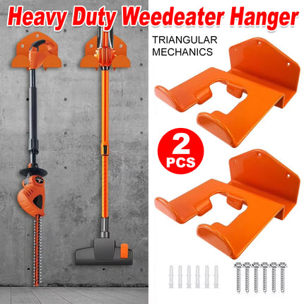 2PCS Wall Mounted Heavy Duty Weed Wacker Hook Storage Rack Metal Hanger Sturdy