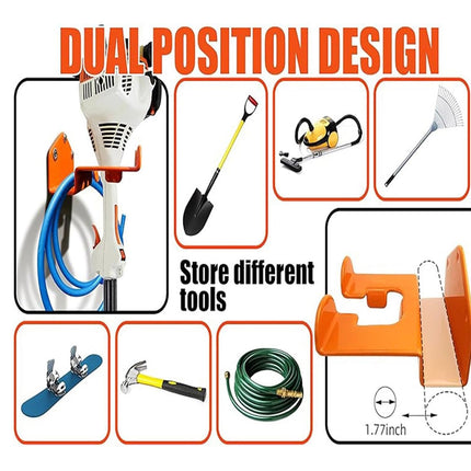 2PCS Wall Mounted Heavy Duty Weed Wacker Hook Storage Rack Metal Hanger Sturdy