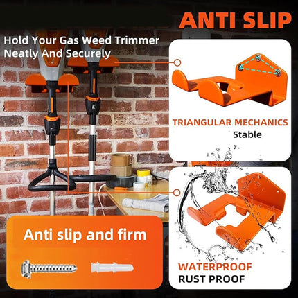 2PCS Wall Mounted Heavy Duty Weed Wacker Hook Storage Rack Metal Hanger Sturdy