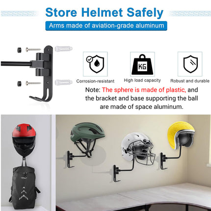 2PCS Motorcycle Helmet Rack Hole free Hat Display Wall Hanging Holder Rack