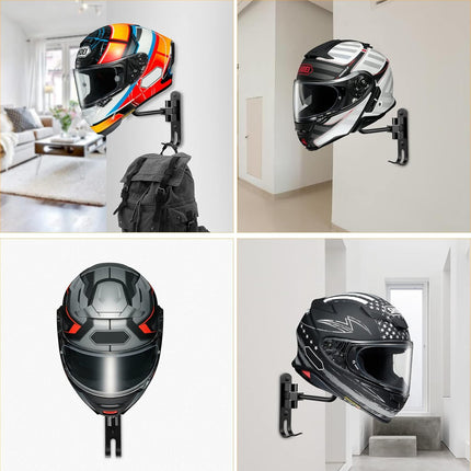 2PCS Motorcycle Helmet Rack Hole free Hat Display Wall Hanging Holder Rack