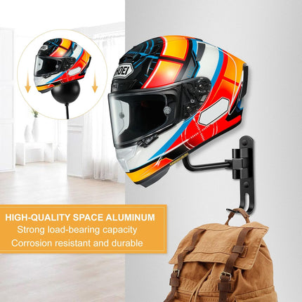 2PCS Motorcycle Helmet Rack Hole free Hat Display Wall Hanging Holder Rack