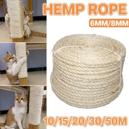 Vintage Burlap Rope Woven DIY Cat Climbing Scratch Rope 6-8mm Home Decoration