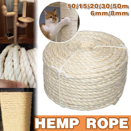 Vintage Burlap Rope Woven DIY Cat Climbing Scratch Rope 6-8mm Home Decoration
