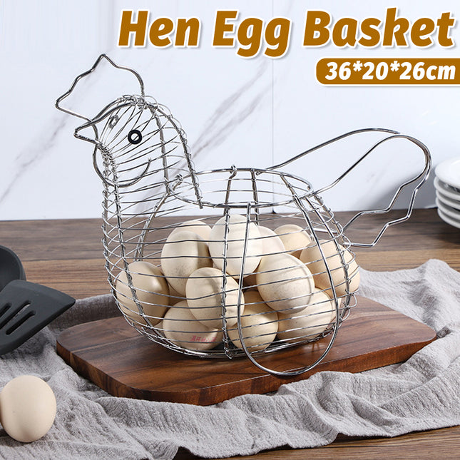 Egg Storage Basket Hollow Iron Wire Container Kitchen Holder Rack for Display