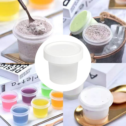 50 Pcs Plastic Cup Packaging Boxes With Leakproof Lids 100 or 200ml
