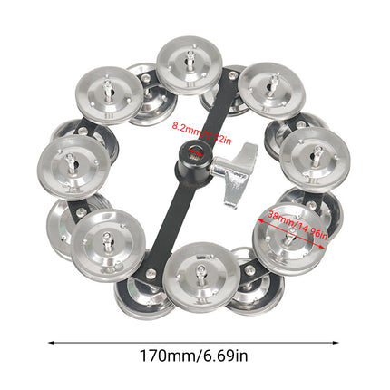 Frame Drum Treading Bell Steel Sheet Rattling Bell Double-Layer for Percussion