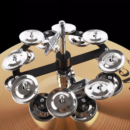 Frame Drum Treading Bell Steel Sheet Rattling Bell Double-Layer for Percussion