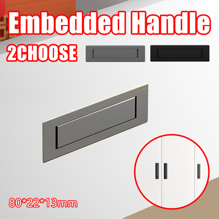 Tatami Silver Drawer Handle Embedded Rotating Concealed Cabinet Pull Invisible